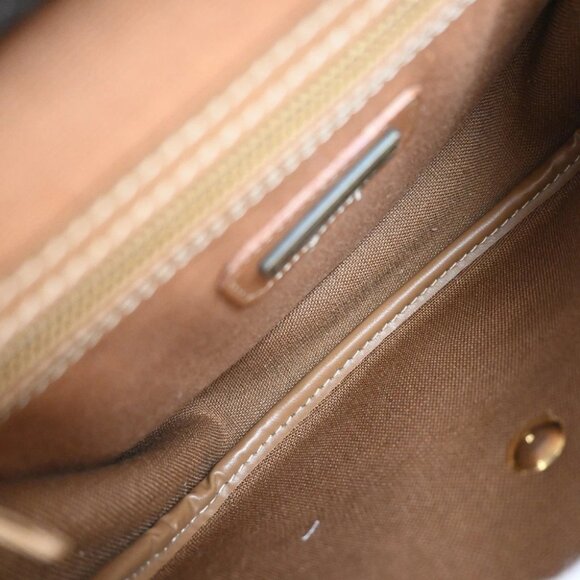 CHRISTIAN DIOR Logo Honeycomb Mini Shoulder Bag PVC Leather Brown GHW - Picture 13 of 13